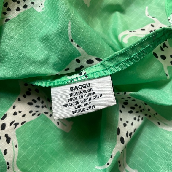 Green Tote Bag with Dog Print - Picture 5 of 5